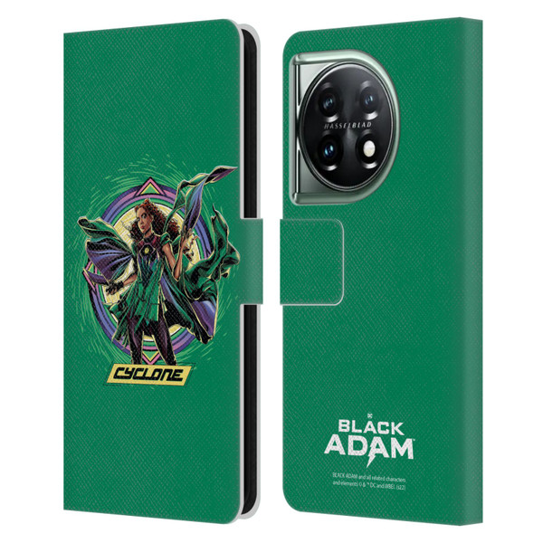 Black Adam Graphics Cyclone Leather Book Wallet Case Cover For OnePlus 11 5G