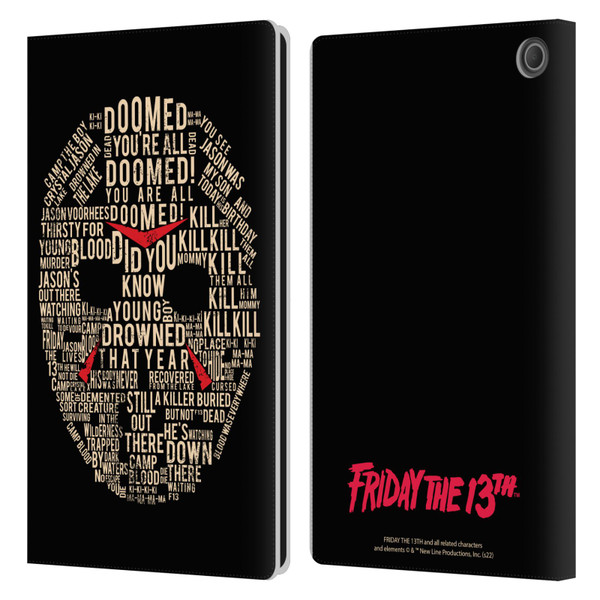 Friday the 13th 1980 Graphics Typography Leather Book Wallet Case Cover For Amazon Fire Max 11 2023