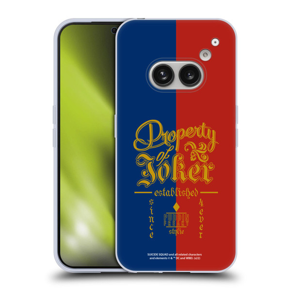 Suicide Squad 2016 Graphics Property Of Joker Soft Gel Case for Nothing Phone (2a)