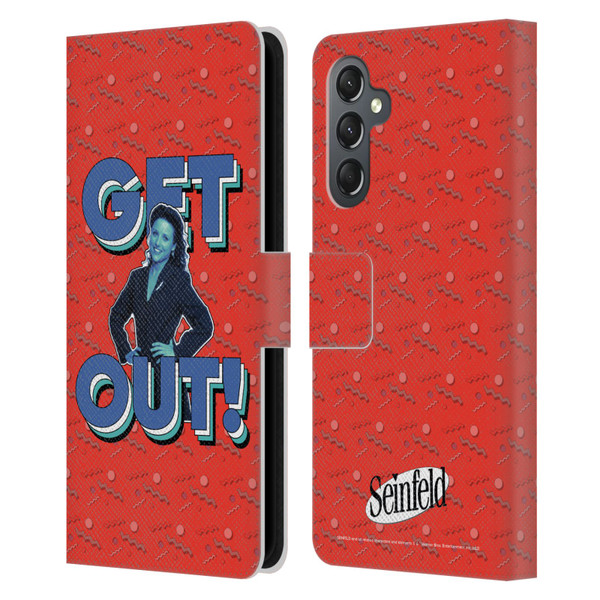 Seinfeld Graphics Get Out! Leather Book Wallet Case Cover For Samsung Galaxy A25 5G