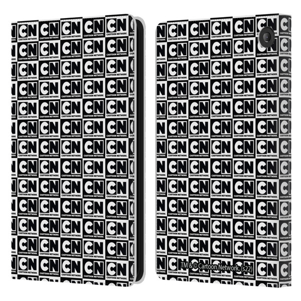 Cartoon Network Logo Pattern Leather Book Wallet Case Cover For Amazon Fire 7 2022