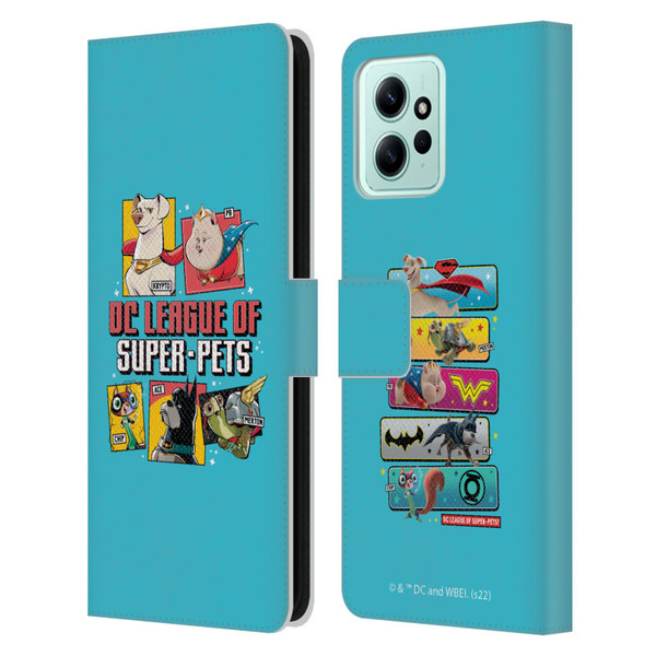DC League Of Super Pets Graphics Characters 2 Leather Book Wallet Case Cover For Xiaomi Redmi 12