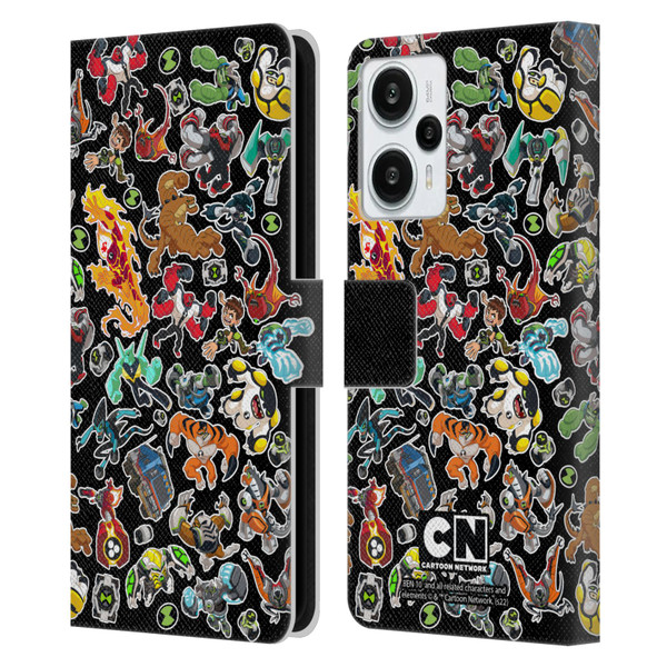 Ben 10: Animated Series Graphics Alien Pattern Leather Book Wallet Case Cover For Xiaomi Redmi Note 12T