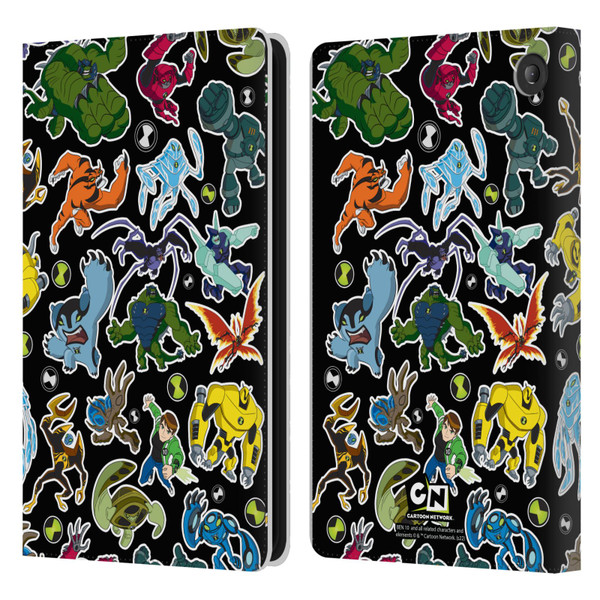 Ben 10: Ultimate Alien Graphics Alien Pattern Leather Book Wallet Case Cover For Amazon Fire 7 2022