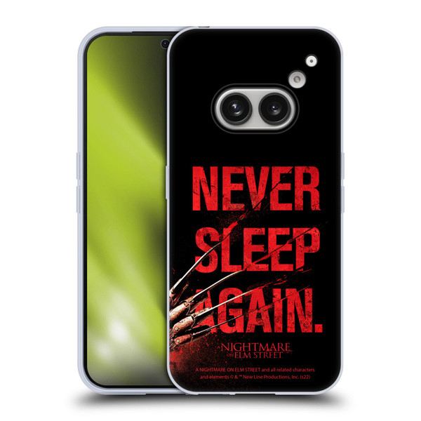 A Nightmare On Elm Street (2010) Graphics Never Sleep Again Soft Gel Case for Nothing Phone (2a)
