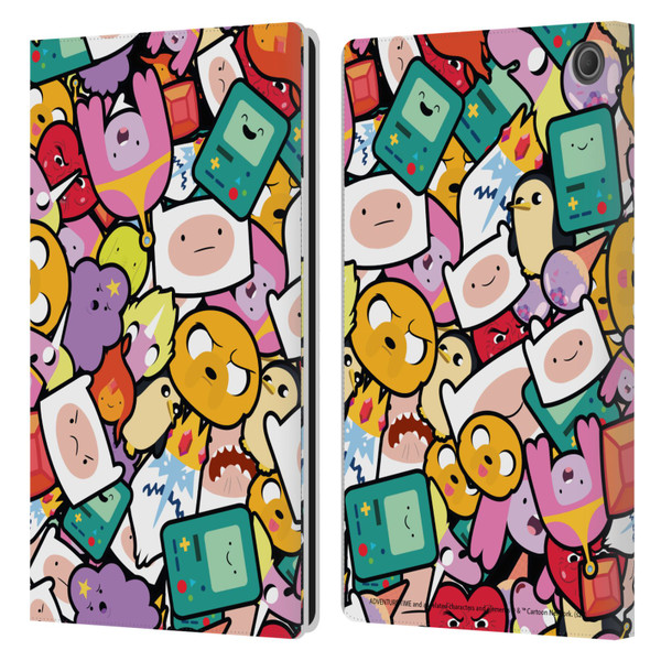 Adventure Time Graphics Pattern Leather Book Wallet Case Cover For Amazon Fire Max 11 2023