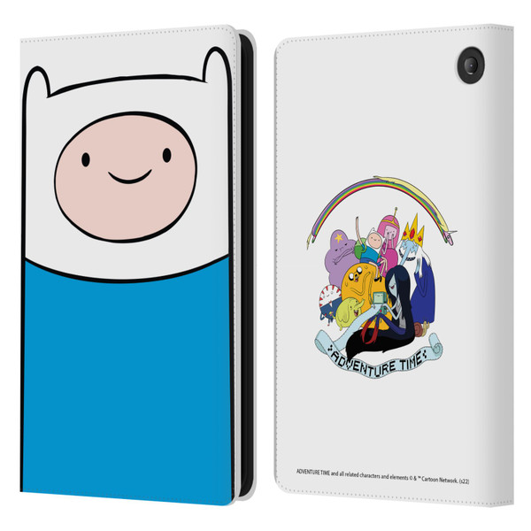 Adventure Time Graphics Finn The Human Leather Book Wallet Case Cover For Amazon Fire 7 2022