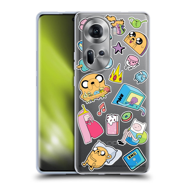 Adventure Time Graphics Icons Soft Gel Case for OPPO Reno11
