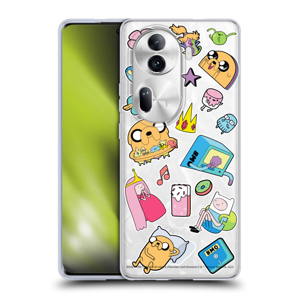 Adventure Time Graphics Icons Soft Gel Case for OPPO Reno11 Pro