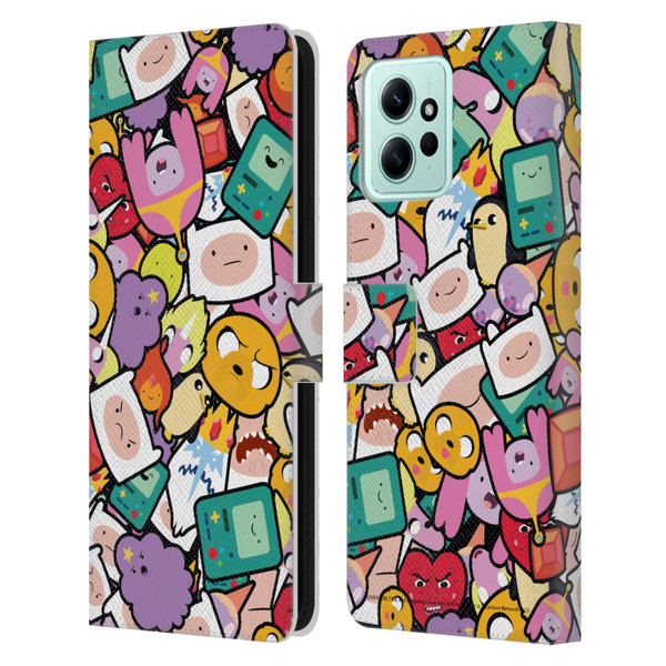 Adventure Time Graphics Pattern Leather Book Wallet Case Cover For Xiaomi Redmi 12