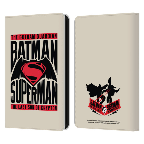 Batman V Superman: Dawn of Justice Graphics Typography Leather Book Wallet Case Cover For Amazon Kindle 11th Gen 6in 2022