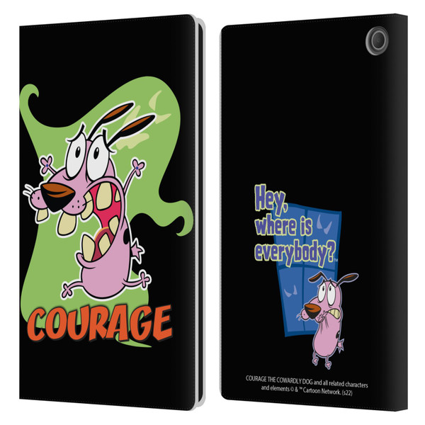Courage The Cowardly Dog Graphics Character Art Leather Book Wallet Case Cover For Amazon Fire Max 11 2023