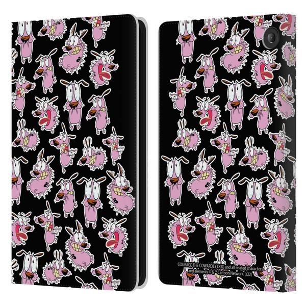 Courage The Cowardly Dog Graphics Pattern Leather Book Wallet Case Cover For Amazon Fire 7 2022