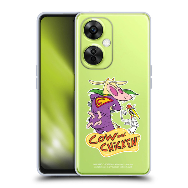 Cow and Chicken Graphics Super Cow Soft Gel Case for OnePlus Nord CE 3 Lite 5G