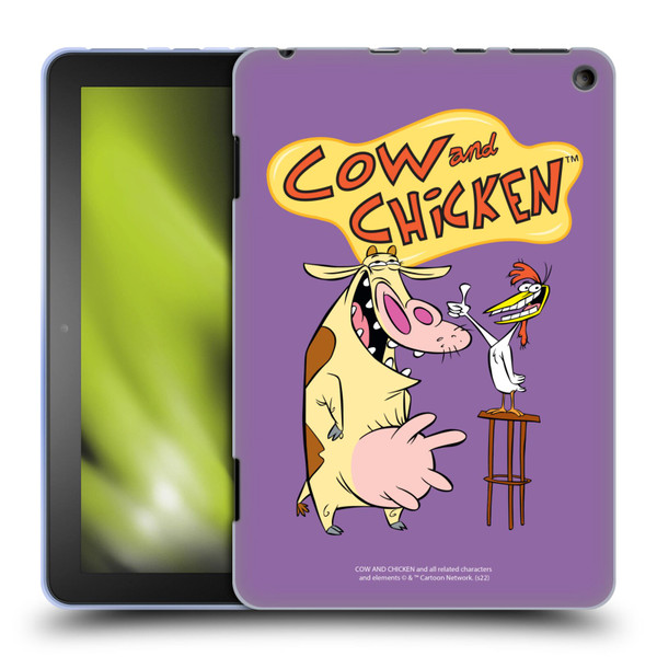 Cow and Chicken Graphics Character Art Soft Gel Case for Amazon Fire HD 8/Fire HD 8 Plus 2020