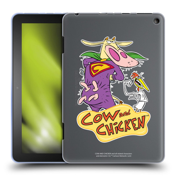 Cow and Chicken Graphics Super Cow Soft Gel Case for Amazon Fire HD 8/Fire HD 8 Plus 2020