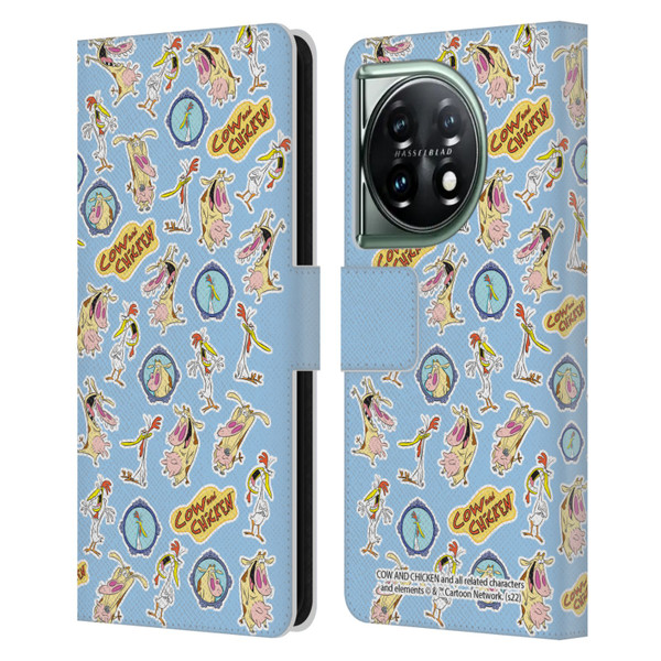 Cow and Chicken Graphics Pattern Leather Book Wallet Case Cover For OnePlus 11 5G