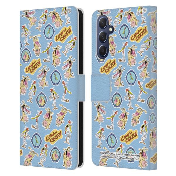 Cow and Chicken Graphics Pattern Leather Book Wallet Case Cover For Samsung Galaxy M54 5G