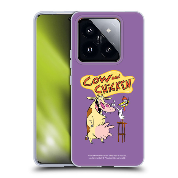 Cow and Chicken Graphics Character Art Soft Gel Case for Xiaomi 14 Pro
