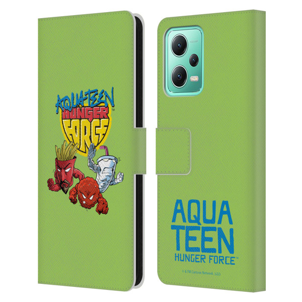 Aqua Teen Hunger Force Graphics Group Leather Book Wallet Case Cover For Xiaomi Redmi Note 12 5G