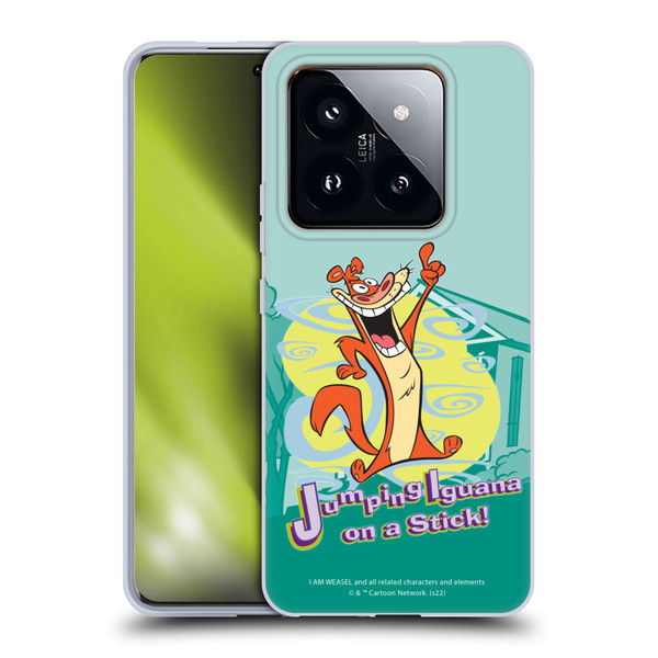 I Am Weasel. Graphics Jumping Iguana On A Stick Soft Gel Case for Xiaomi 14 Pro