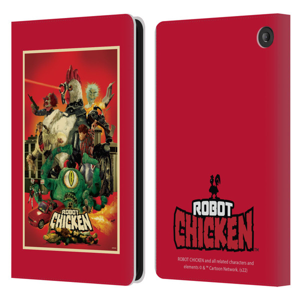 Robot Chicken Graphics Poster Leather Book Wallet Case Cover For Amazon Fire 7 2022