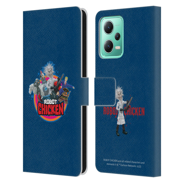 Robot Chicken Graphics Characters Leather Book Wallet Case Cover For Xiaomi Redmi Note 12 5G