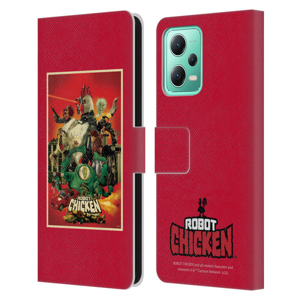 Robot Chicken Graphics Poster Leather Book Wallet Case Cover For Xiaomi Redmi Note 12 5G