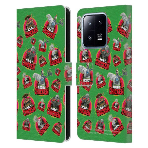 Robot Chicken Graphics Icons Leather Book Wallet Case Cover For Xiaomi 13 Pro 5G