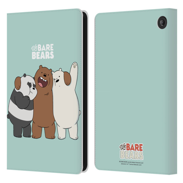 We Bare Bears Character Art Group 1 Leather Book Wallet Case Cover For Amazon Fire 7 2022