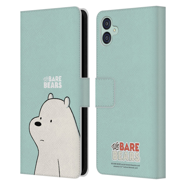 We Bare Bears Character Art Ice Bear Leather Book Wallet Case Cover For Samsung Galaxy M04 5G / A04e