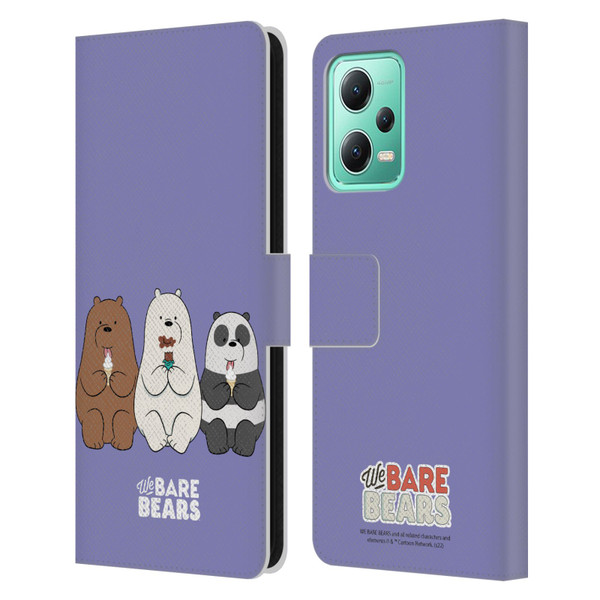 We Bare Bears Character Art Group 2 Leather Book Wallet Case Cover For Xiaomi Redmi Note 12 5G