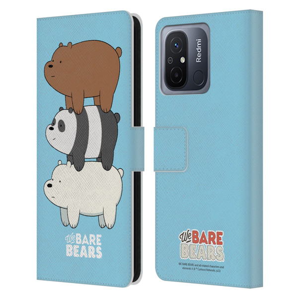 We Bare Bears Character Art Group 3 Leather Book Wallet Case Cover For Xiaomi Redmi 12C