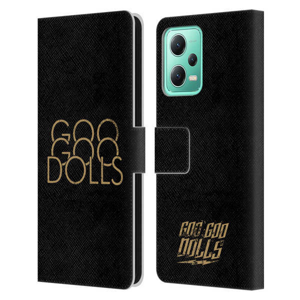 Goo Goo Dolls Graphics Stacked Gold Leather Book Wallet Case Cover For Xiaomi Redmi Note 12 5G