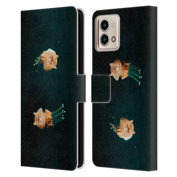 Pixelmated Animals Surreal Pets Jellyfish Cats Leather Book Wallet Case Cover For Motorola Moto G Stylus 5G 2023