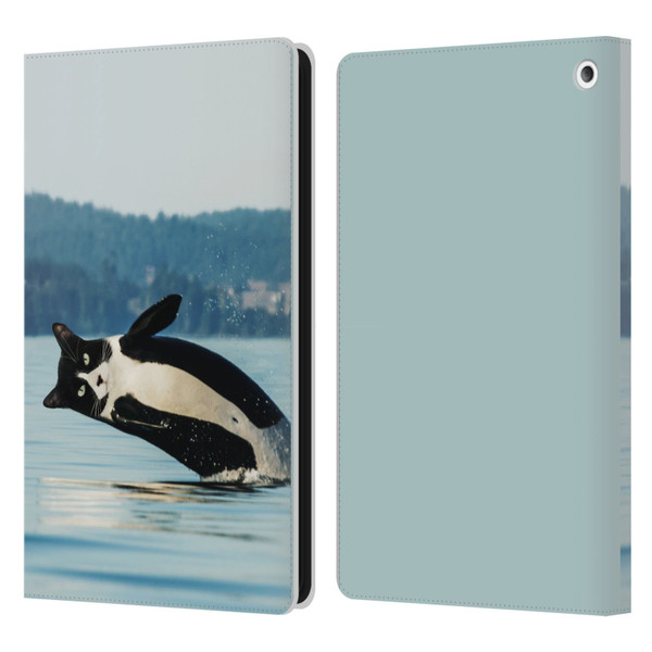 Pixelmated Animals Surreal Wildlife Orcat Leather Book Wallet Case Cover For Amazon Fire HD 8/Fire HD 8 Plus 2020