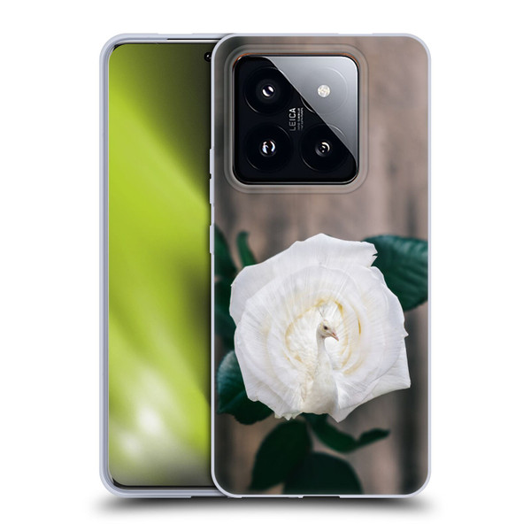 Pixelmated Animals Surreal Pets Peacock Rose Soft Gel Case for Xiaomi 14 Pro