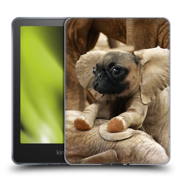 Pixelmated Animals Surreal Wildlife Pugephant Soft Gel Case for Amazon Kindle Paperwhite 5 (2021)