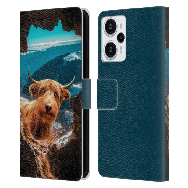 Pixelmated Animals Surreal Wildlife Cowpup Leather Book Wallet Case Cover For Xiaomi Redmi Note 12T
