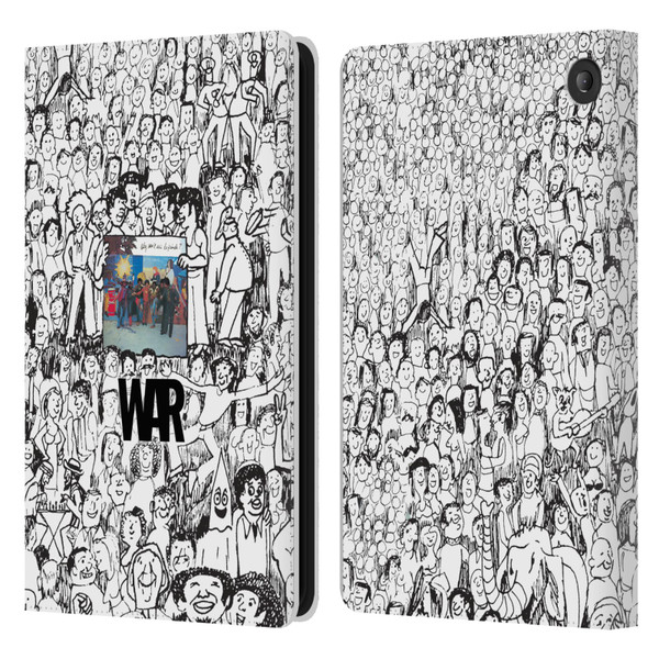 War Graphics Friends Doodle Art Leather Book Wallet Case Cover For Amazon Fire 7 2022