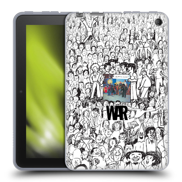 War Graphics Friends Doodle Art Soft Gel Case for Amazon Fire 7 2022