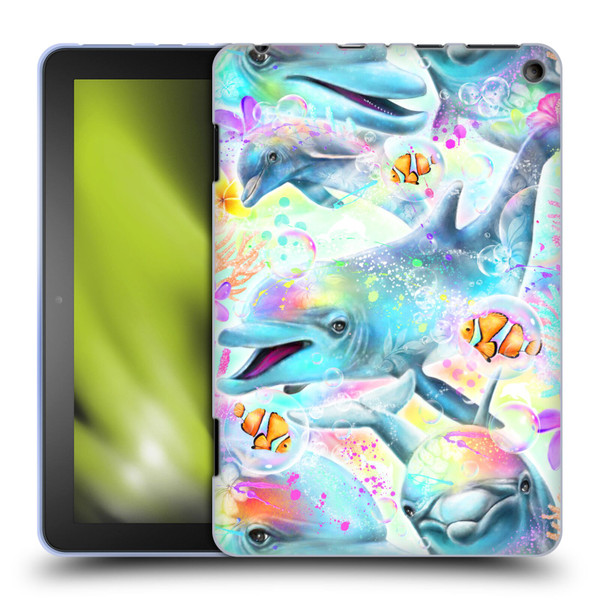 Sheena Pike Animals Rainbow Dolphins & Fish Soft Gel Case for Amazon Fire HD 8/Fire HD 8 Plus 2020