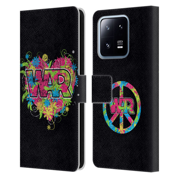 War Graphics Heart Logo Leather Book Wallet Case Cover For Xiaomi 13 Pro 5G