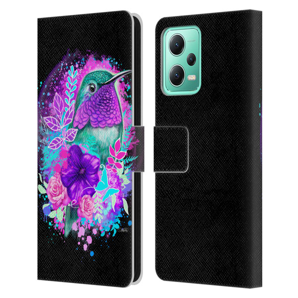 Sheena Pike Animals Purple Hummingbird Spirit Leather Book Wallet Case Cover For Xiaomi Redmi Note 12 5G