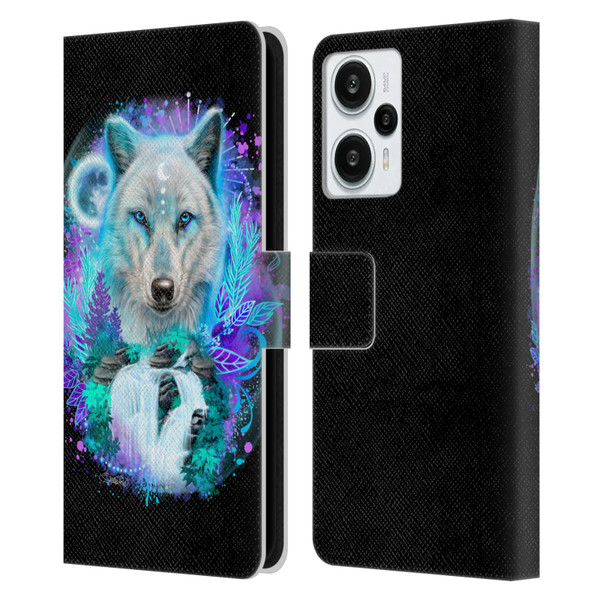 Sheena Pike Animals Winter Wolf Spirit & Waterfall Leather Book Wallet Case Cover For Xiaomi Redmi Note 12T