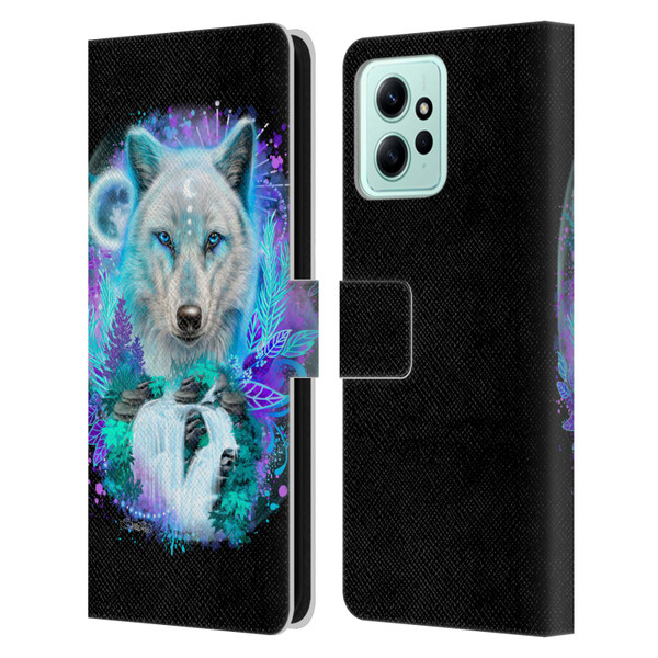 Sheena Pike Animals Winter Wolf Spirit & Waterfall Leather Book Wallet Case Cover For Xiaomi Redmi 12