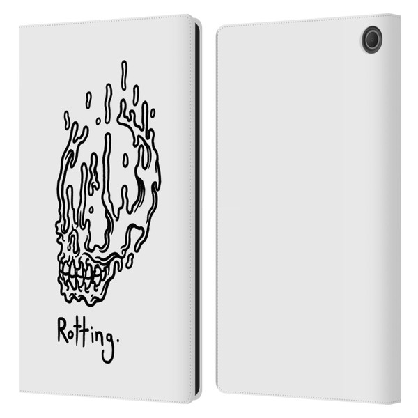 Matt Bailey Skull Rotting Leather Book Wallet Case Cover For Amazon Fire Max 11 2023