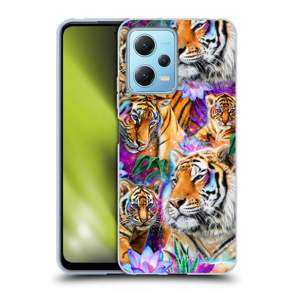 Sheena Pike Big Cats Daydream Tigers With Flowers Soft Gel Case for Xiaomi Redmi Note 12 5G