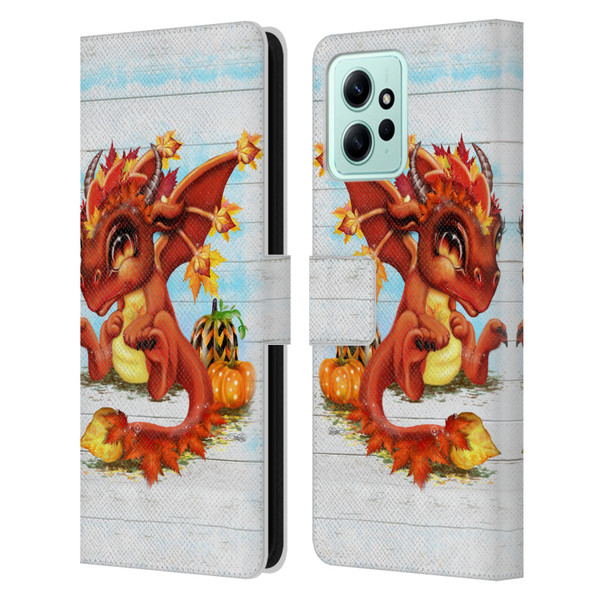 Sheena Pike Dragons Autumn Lil Dragonz Leather Book Wallet Case Cover For Xiaomi Redmi 12