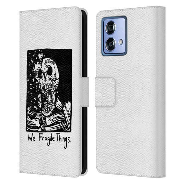Matt Bailey Skull We Fragile Things Leather Book Wallet Case Cover For Motorola Moto G84 5G